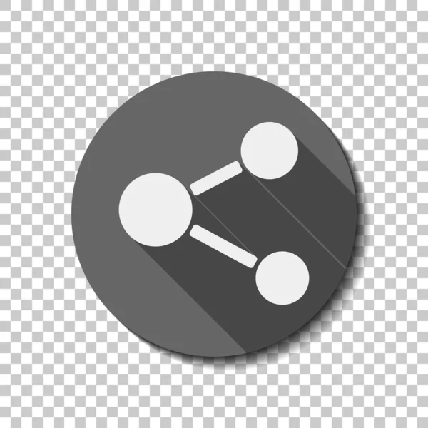 Просто Поделитесь Значком Белый Плоский Значок Длинной Тенью Кругу Прозрачном — стоковый вектор