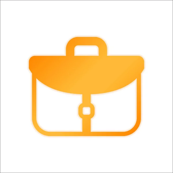 Aktentasche Bürotasche Orangefarbenes Schild Mit Wenig Licht Auf Weißem Hintergrund — Stockvektor