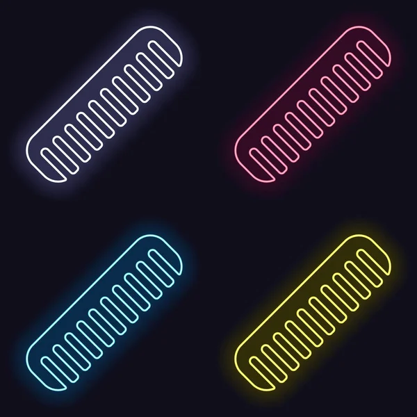 tarak, saç fırçası. basit siluet. Moda neon işareti kümesi. Koyu arka plan üzerinde casino tarzı. Seamless modeli