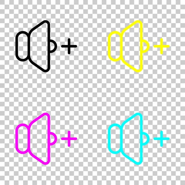 birim artı simgesi. Cmyk simgeleri şeffaf arka plan üzerinde renkli dizi