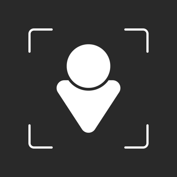 Απλή Αρσενικό Σύμβολο Άνθρωπος Στο Εικονίδιο Λευκό Αντικείμενο Στην Κάμερα — Διανυσματικό Αρχείο