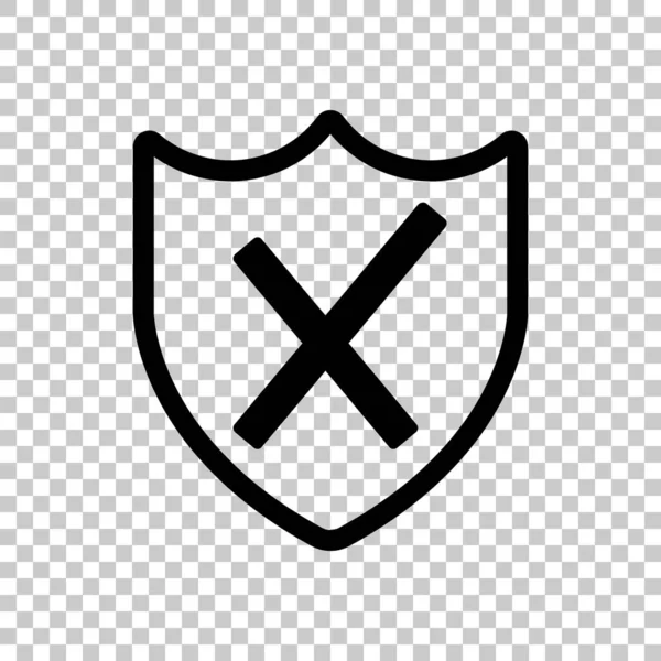 Protección Rota Icono Simple Símbolo Negro Sobre Fondo Transparente — Archivo Imágenes Vectoriales