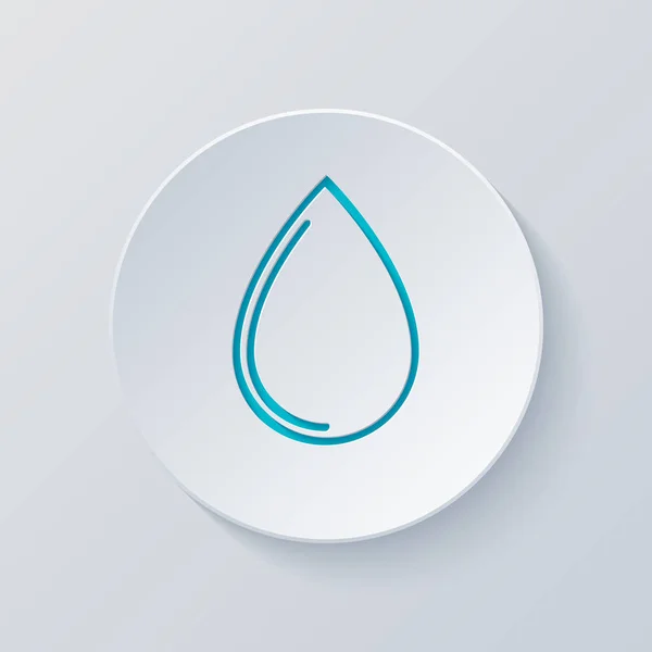 Wassertropfen Symbol Kreis Mit Grauen Und Blauen Schichten Schneiden Papierstil — Stockvektor