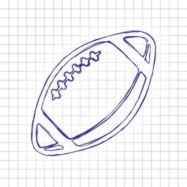 Logotipo Futebol Americano Ícone Bola Rugby Simples Imagem Desenhada Mão — Vetor de Stock