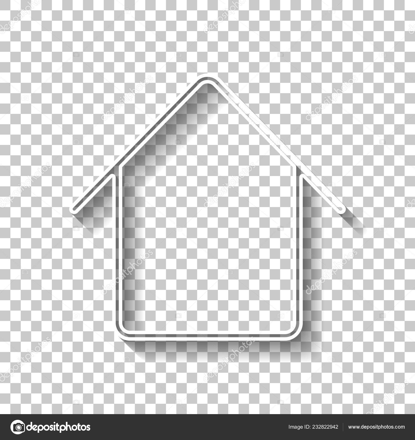 簡単な家のアイコン 透明な背景に影と白いアウトライン記号 ストックベクター C Fokas Pokas