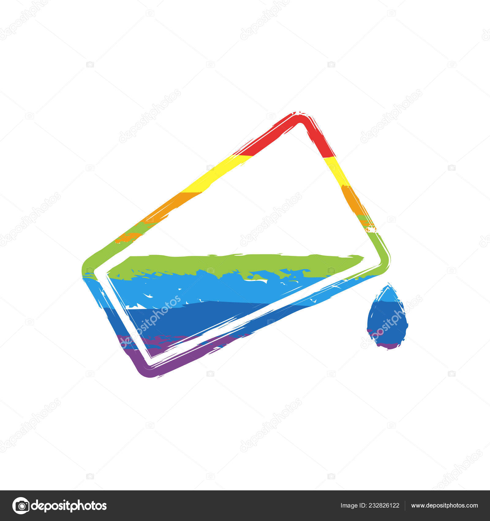 Verre Icône Eau Qui Coule Dessin Signe Avec Style Lgbt