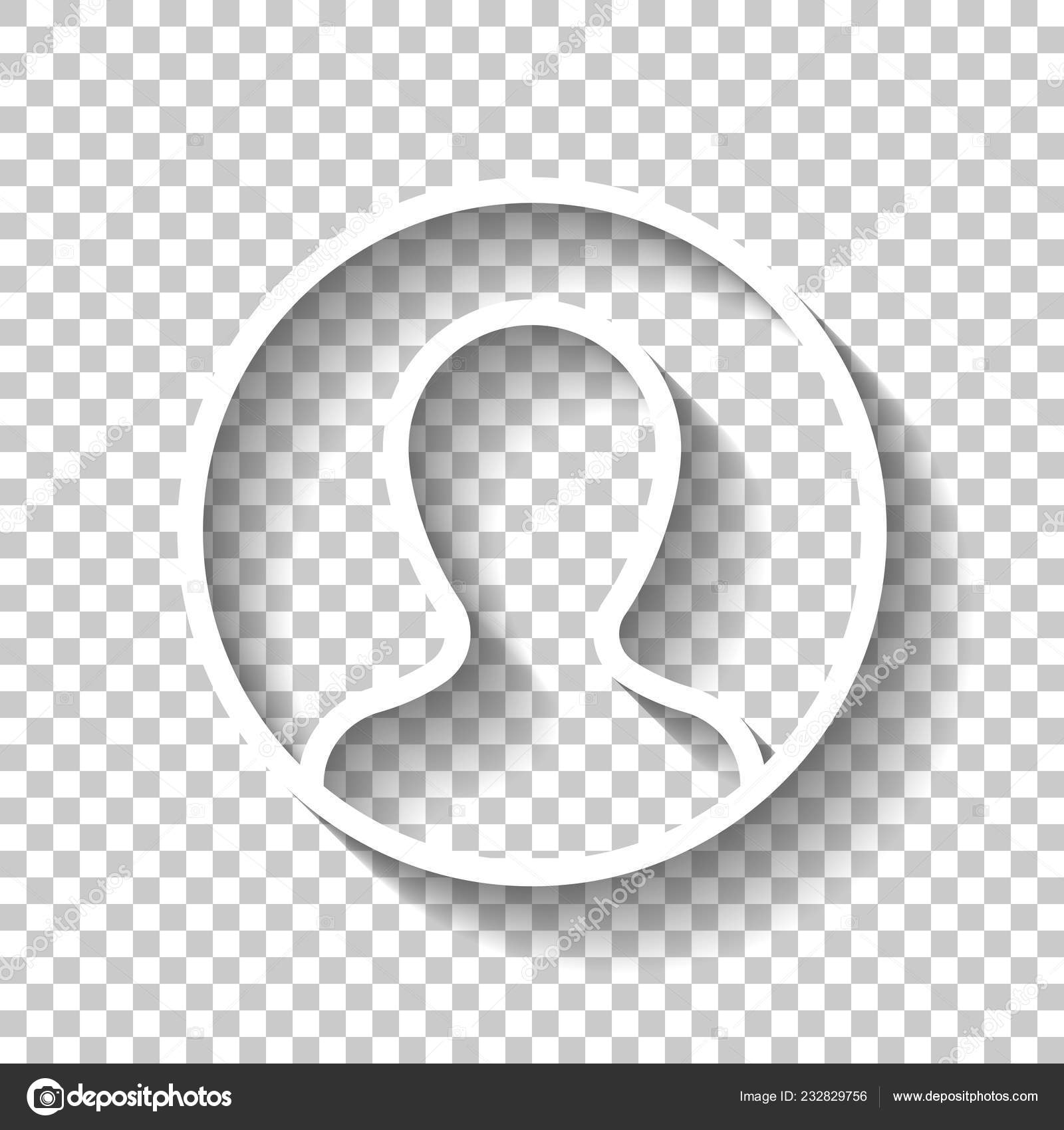 Profile Person Circle White Icon Shadow Transparent Background