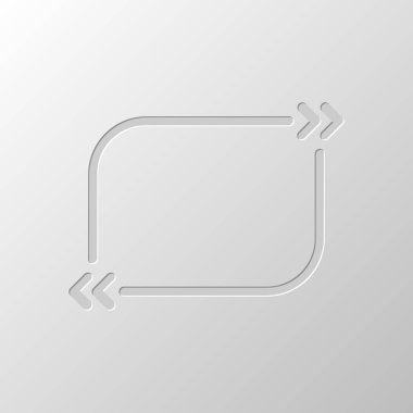 Metin teklif dikdörtgen. Basit simgesi. Kağıt tasarımı. Düzenlenen sembolü. Çekirdeksiz stili