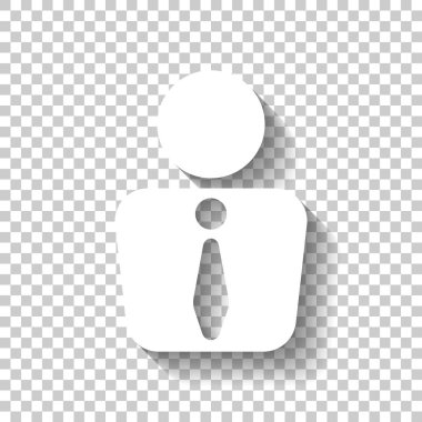 iş adamı simgesi. Gölge şeffaf arka plan üzerinde beyaz simgesi