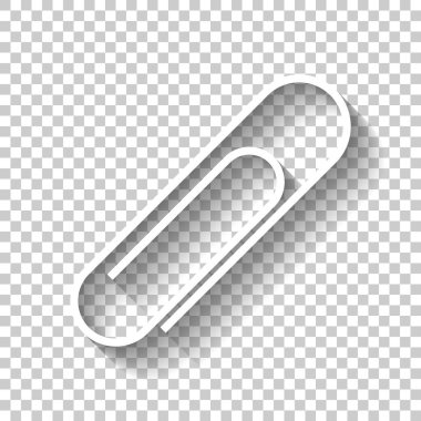 Kağıt atacı simgesi. Gölge şeffaf arka plan üzerinde beyaz simgesi