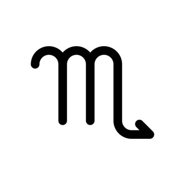 Astrolojik işaret. Akrep basit simgesi. Beyaz arka planda siyah