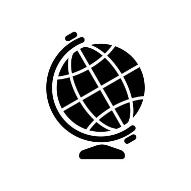 Basit dünya sembol siyah ve beyaz