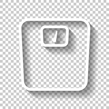 siluet veya ağırlık, basit anahat simgesi. Gölge şeffaf arka plan üzerinde beyaz simgesi