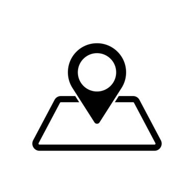 harita üzerinde etiket. basit siluet. Beyaz arka planda siyah simgesi