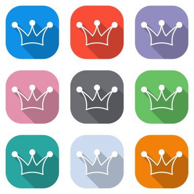 Taç simgesi. Beyaz simgeleri uygulamalar için renkli kareler olarak ayarlayın. Sorunsuz imkanı ve desen poster için