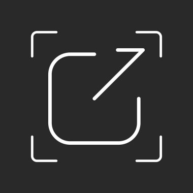 Paylaşımı, oturum kapatma veya karşıya yükleme. Çapraz ok Meydanı dışarı. Beyaz nesne kamera otomatik odaklama koyu arka plan üzerinde