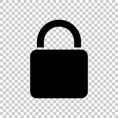 kilit simgesi. Saydam arka plan üzerinde siyah simgesi.