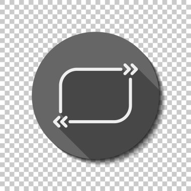 Metin teklif dikdörtgen. Basit simgesi. düz simgesi, uzun gölge, daire, şeffaf ızgara. Rozet veya etiket stili