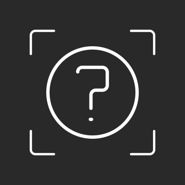 Daire basit bir soru. Doğrusal, ince anahat. Beyaz nesne kamera otomatik odaklama koyu arka plan üzerinde