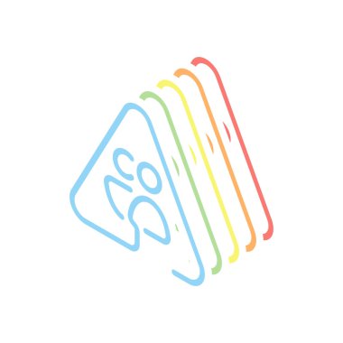 Erkek ve kadın uyarı üçgeni. Yayalar için oturum açın. İnce anahat ile doğrusal simgesi. Bir çizgi stili. Beyaz arka plan üzerinde renkli izometrik simgeler yığını