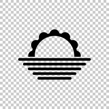 Güneş doğuyor. basit hava simgesi. Saydam arka plan siyah sembolü