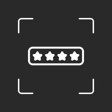 Pin kodu arabirim. Basit simgesi. Beyaz nesne kamera otomatik odaklama koyu arka plan üzerinde