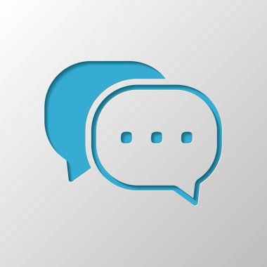 sohbet simgesi. Kağıt tasarımı. Gölge ile düzenlenen sembolü