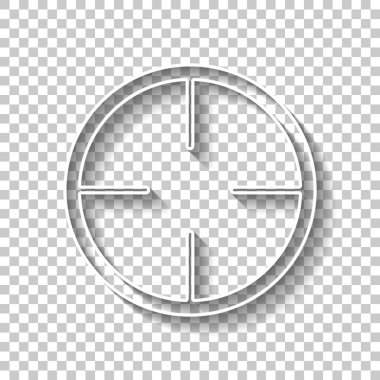 Basit hedef simgesini. Gölge şeffaf arka plan üzerinde beyaz anahat işaretiyle