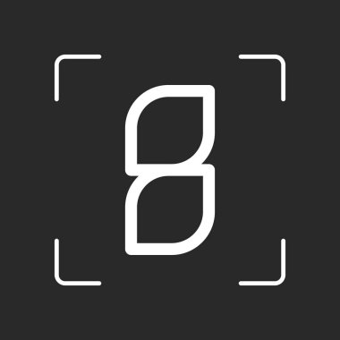 Sayı 8, rakamı, sekizinci. Beyaz nesne kamera otomatik odaklama koyu arka plan üzerinde