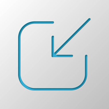 Paylaşımı, oturum açma veya indir. Çapraz ok Meydanı içine. Kağıt tasarımı. Gölge ile düzenlenen sembolü