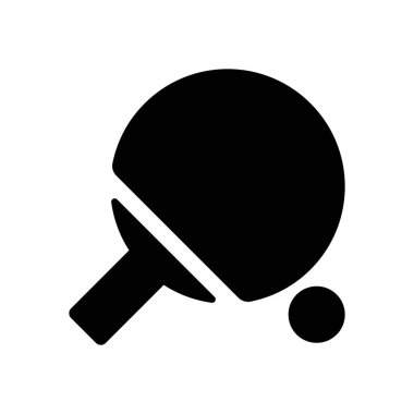 Ping pong simgesi. Beyaz arka planda siyah simgesi