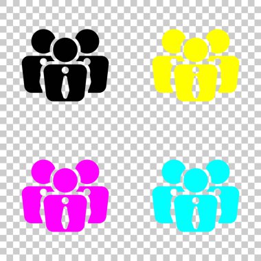 Office insanlar, takım. Cmyk simgeleri şeffaf arka plan üzerinde renkli dizi