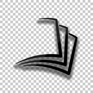 kitap, kağıt yaprağının. Saydam arka plan üzerinde yumuşak gölgeli siyah cam kutsal kişilerin resmi