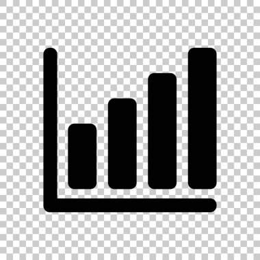 Büyüyen grafik hat simgesi. Saydam arka plan üzerinde siyah simgesi.
