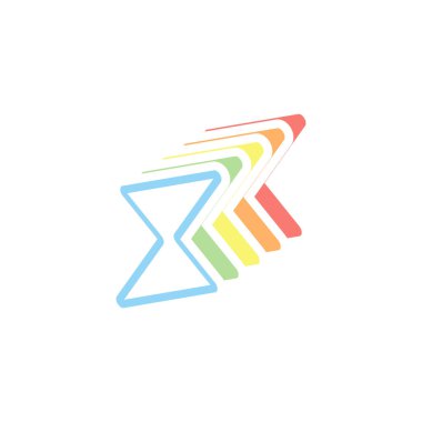 Flash simgesi. Beyaz arka plan üzerinde renkli izometrik simgeler yığını