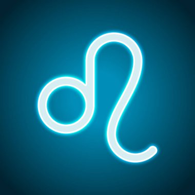 Astrolojik işaret. Leo basit simgesi. Neon tarzı. Işık dekorasyon simgesi. Parlak elektrik sembolü