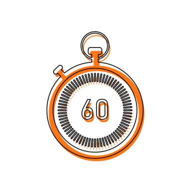 Kronometre. basit simgesi. İzole simge siyah ince dağılımı ve farklı katmanlarda doldurma taşındı turuncu oluşan. Beyaz arka plan