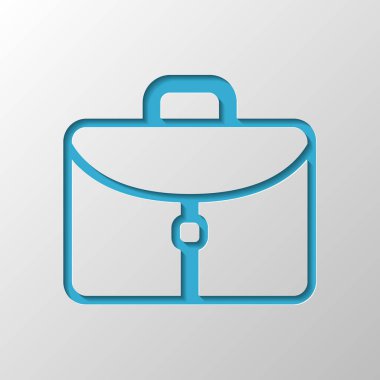 Evrak çantası, office çanta. Kağıt tasarımı. Gölge ile düzenlenen sembolü