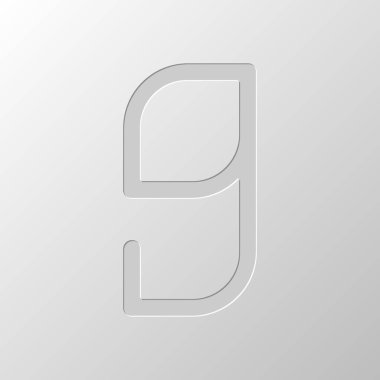 9 numara, rakamı, dokuzuncu. Kağıt tasarımı. Düzenlenen sembolü. Çekirdeksiz stili