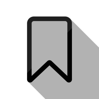 basit anahat yer işareti. Uzun gölge beyaz arka planda siyah nesnesiyle