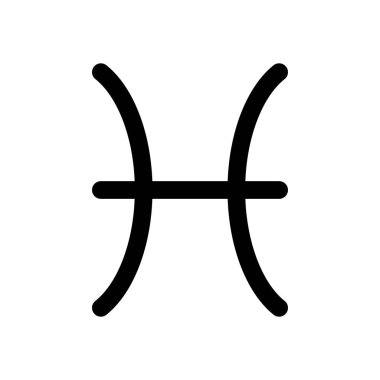 Astrolojik işaret. Balık basit simgesi. Beyaz arka planda siyah