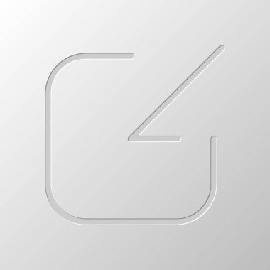 Paylaşımı, oturum açma veya indir. Çapraz ok Meydanı içine. Kağıt tasarımı. Düzenlenen sembolü. Çekirdeksiz stili