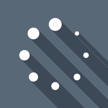 Basit yükleme sembolü. Uzun Gölge arka plan üzerinde beyaz düz simgesi