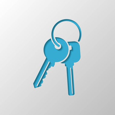 Anahtarları üstünde yüzük kutsal kişilerin resmi. Kağıt tasarımı. Gölge ile düzenlenen sembolü