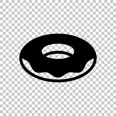 Çörek, gıda, yan görünüm simgesi. Saydam arka plan siyah sembolü