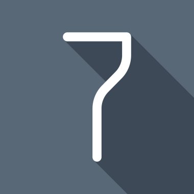 7 sayı, ad, sıfat, yedinci. Uzun Gölge arka plan üzerinde beyaz düz simgesi