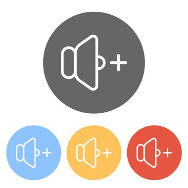 birim artı simgesi. Renkli daireler üzerinde beyaz simgeler kümesi