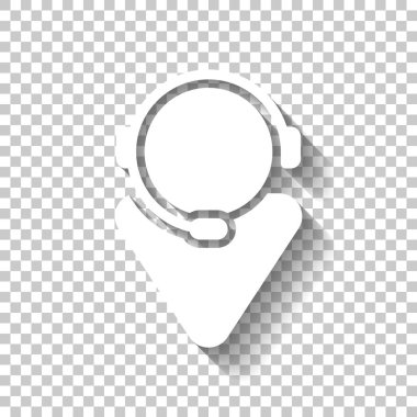 Müşteri Hizmetleri. servisini destekleyen. basit simgesi. Gölge şeffaf arka plan üzerinde beyaz simgesi