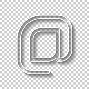 E-posta simgesi, Internet posta kutsal kişilerin resmi. Doğrusal, ince anahat. Gölge şeffaf arka plan üzerinde beyaz anahat işaretiyle