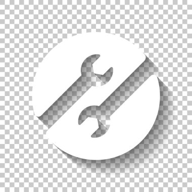 Onarım Servisi, anahtarı daire içinde birkaç. Gölge şeffaf arka plan üzerinde beyaz simgesi